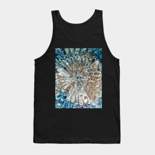 Blue and bronze abstract flower Tank Top